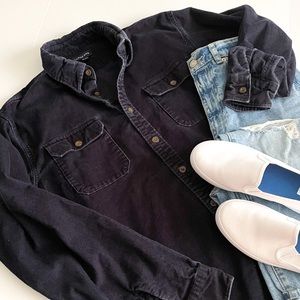 Shacket in Navy Blue Corduroy Lands’ End
